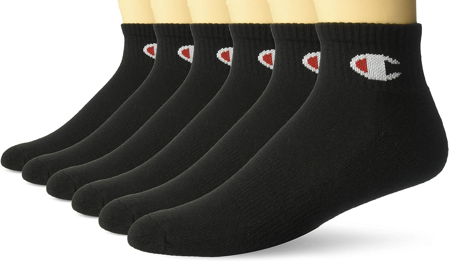 Champion Double Dry Moisture Wicking Champion Logo 6-Pack Ankle Socks