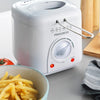 Progress EK2969P Compact Mini Deep Fat Fryer - Removable Easy Clean Cooking Basket, Small 1L Deep Fryer, 950W, Non-Stick Chip Pan, Detachable Handle, Variable Temperature To 190°, 20.7 x 19.2 x 19cm