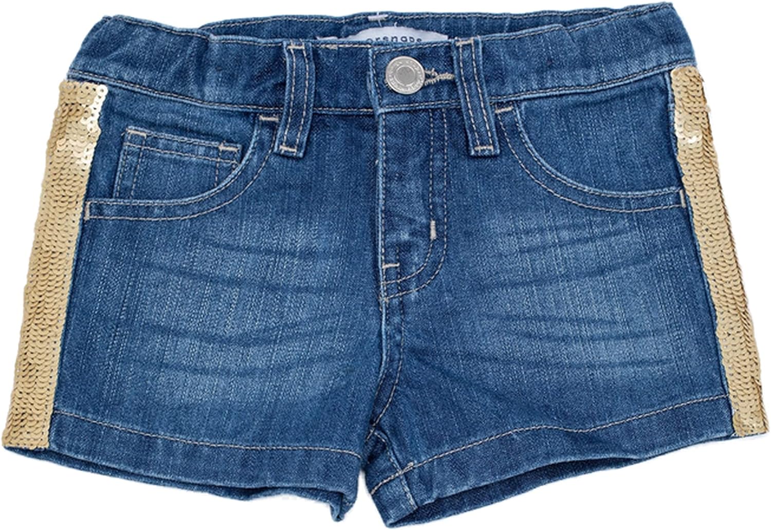 Gingersnaps Girls GSH0379 Colored Denim Cut-Off Shorts With Sequins Strips