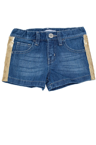 Gingersnaps Girls GSH0379 Colored Denim Cut-Off Shorts With Sequins Strips