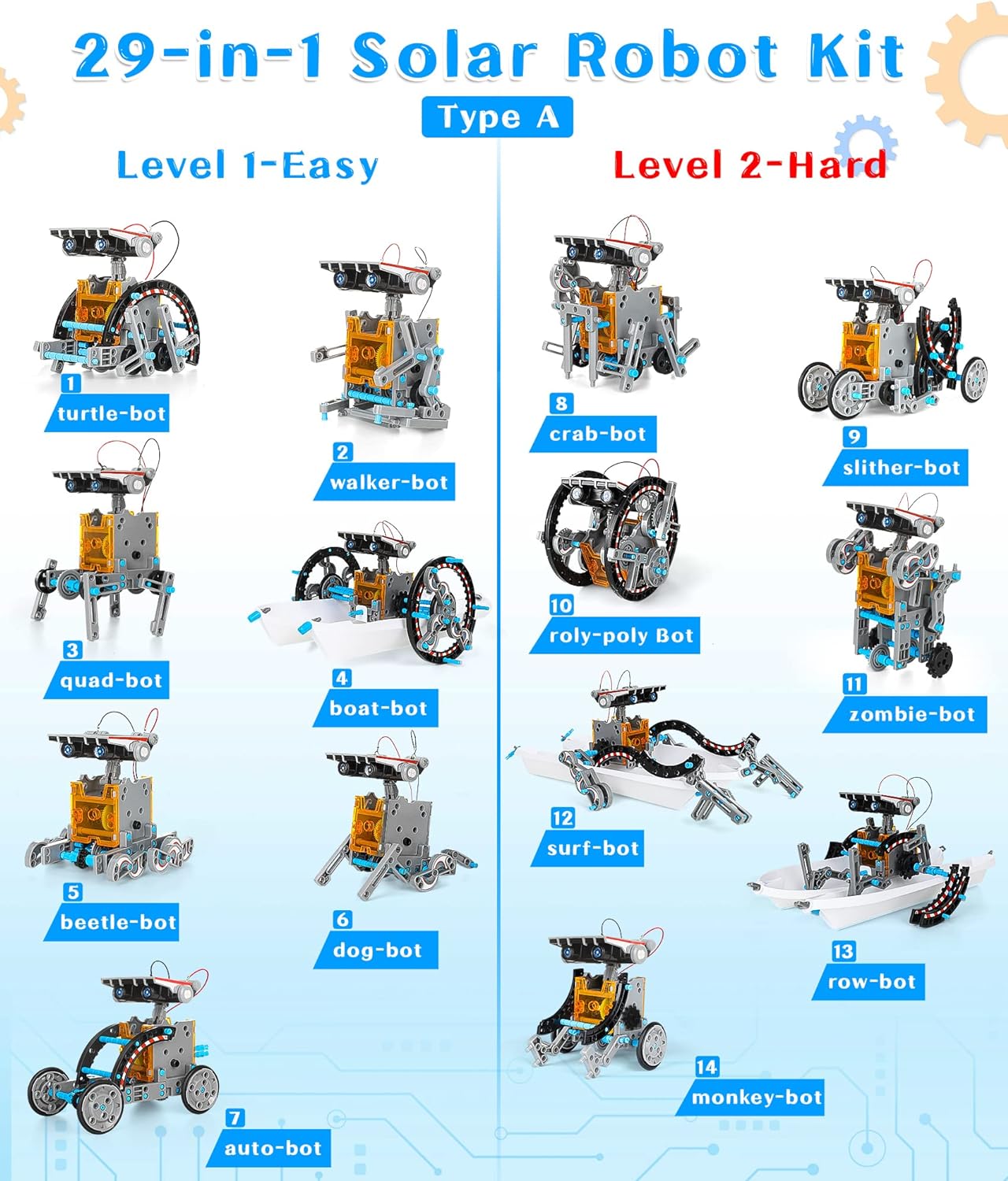 Ufanore STEM Projects Solar Robot Toy Kit for Kids, 29-in-1 Science Kits Gifts for Teens Ages 8-16, Educational DIY Building Experiment Toy Birthday Set for Boys Girls