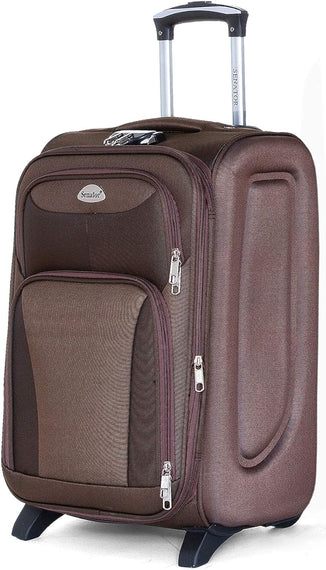 Senator Soft Shell Large Checked Luggage Suitcase KH247 | Ultra Lightweight Expandable With Wheels 2 (Checked Luggage 28-Inch, Brown)