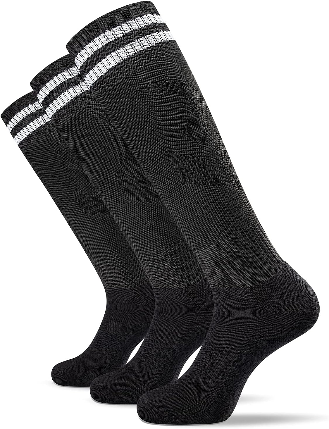 KASTWAVE 3 Pairs Men's Sports Socks Soccer Socks Anti-slip Football Socks Breathable Athletic Rugby Hockey Socks，One Size