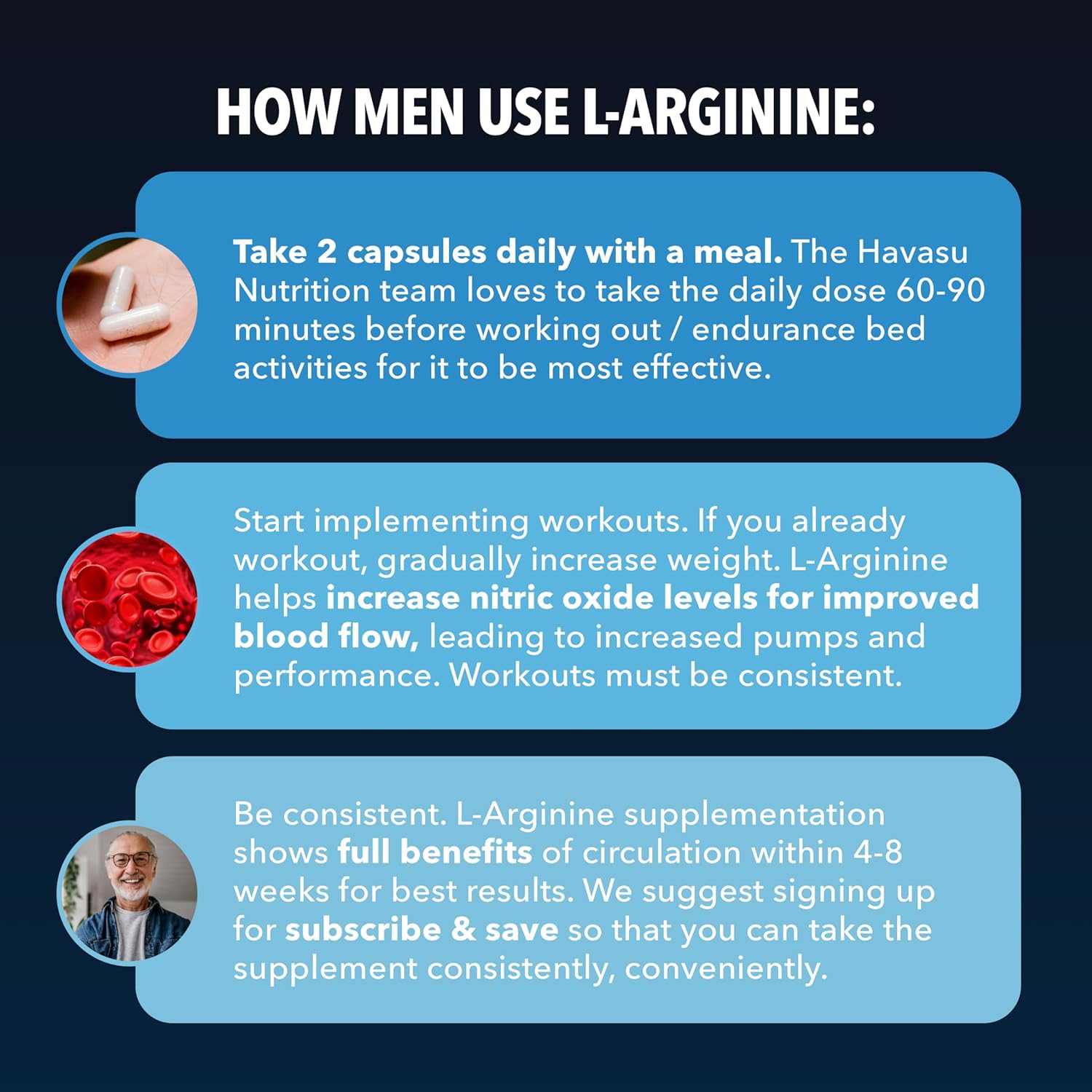 Havasu Nutrition L-Arginine, Extra Strength Supplement -60 Capsules