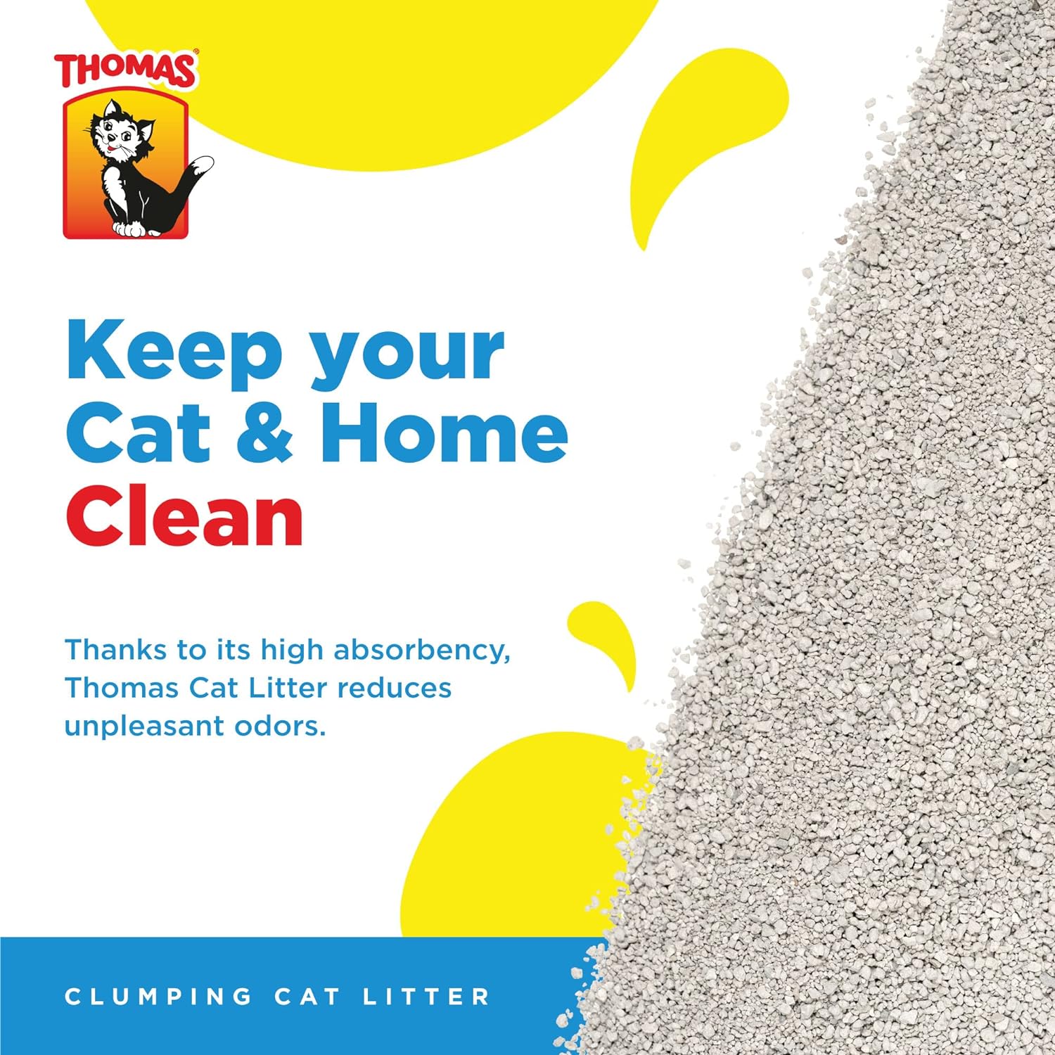 Thomas Cat Litter, Natural Minerals Litter Sand, it's Clumping and Highly Absorbent Nature Ensures Your Cat to Come Back to its Cat Litter Box with Comfort, Bag of 5kg