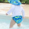 Snap Reusable Absorbent Swimsuit Diaper-Royal Blue Turtle Journey-6mo