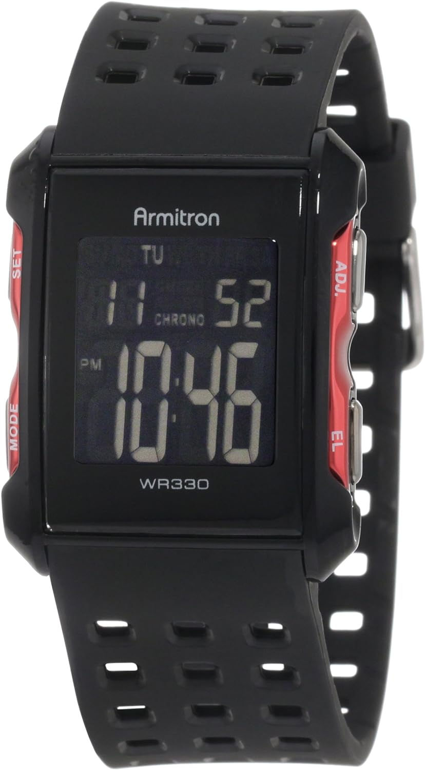 Armitron Sport Men's 40/8177 Digital Chronograph Perforated Resin Strap Watch