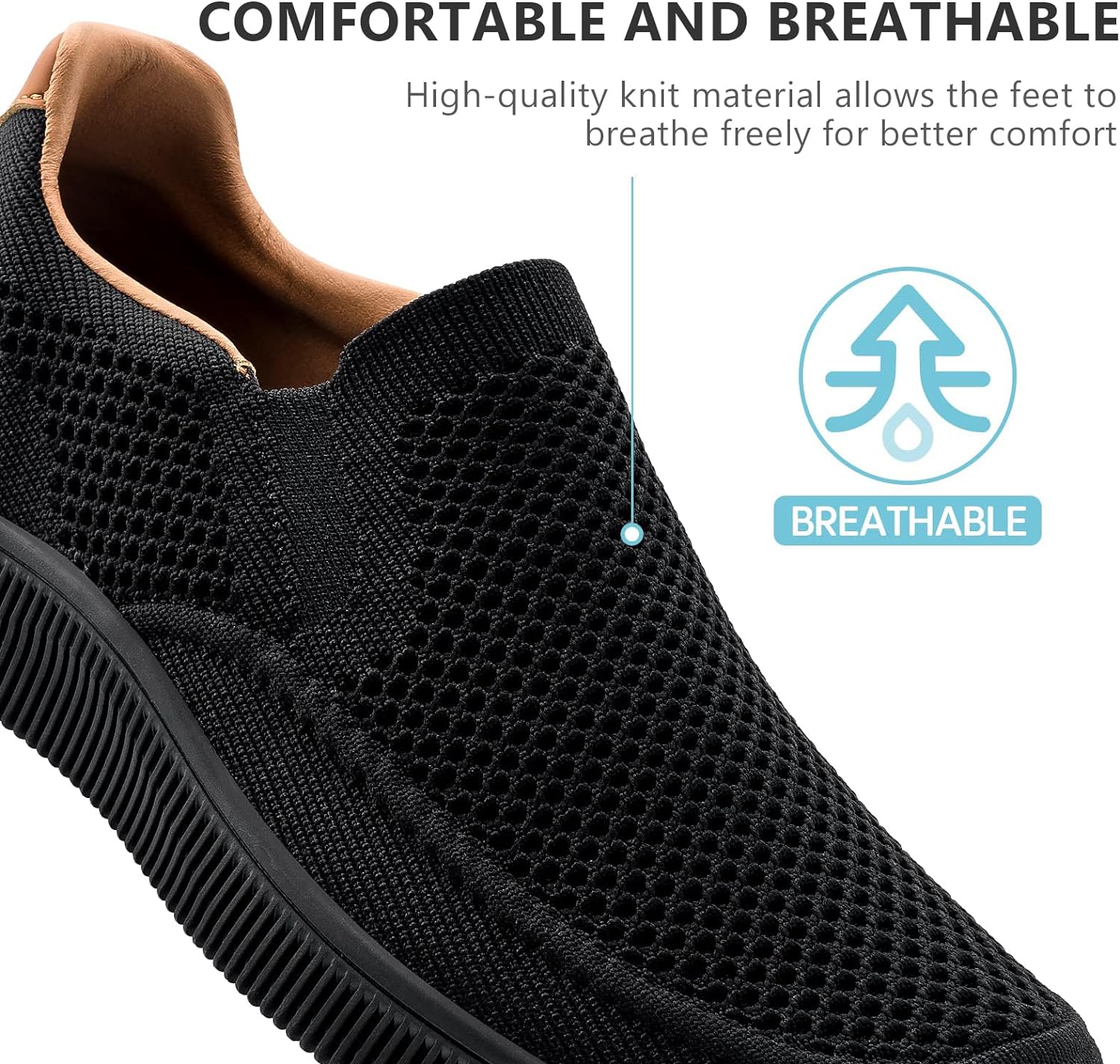 MrToNo Men's Mesh Slip-on Shoes Trainers Highly Elasticated Soft Sole Lightweight Sneakers Casual Breathable Walking Running Shoes Athletic Sneakers