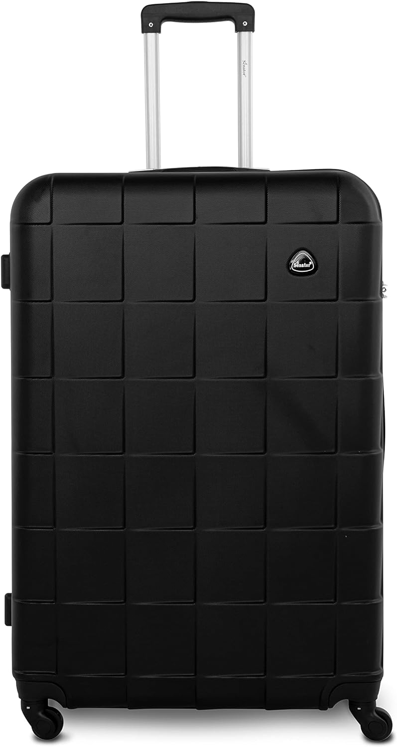 Senator Hard Shell Luggage Set Lightweight 3-Piece ABS Luggage Sets with Spinner Wheels 4 A207 (Set of 3, Black)