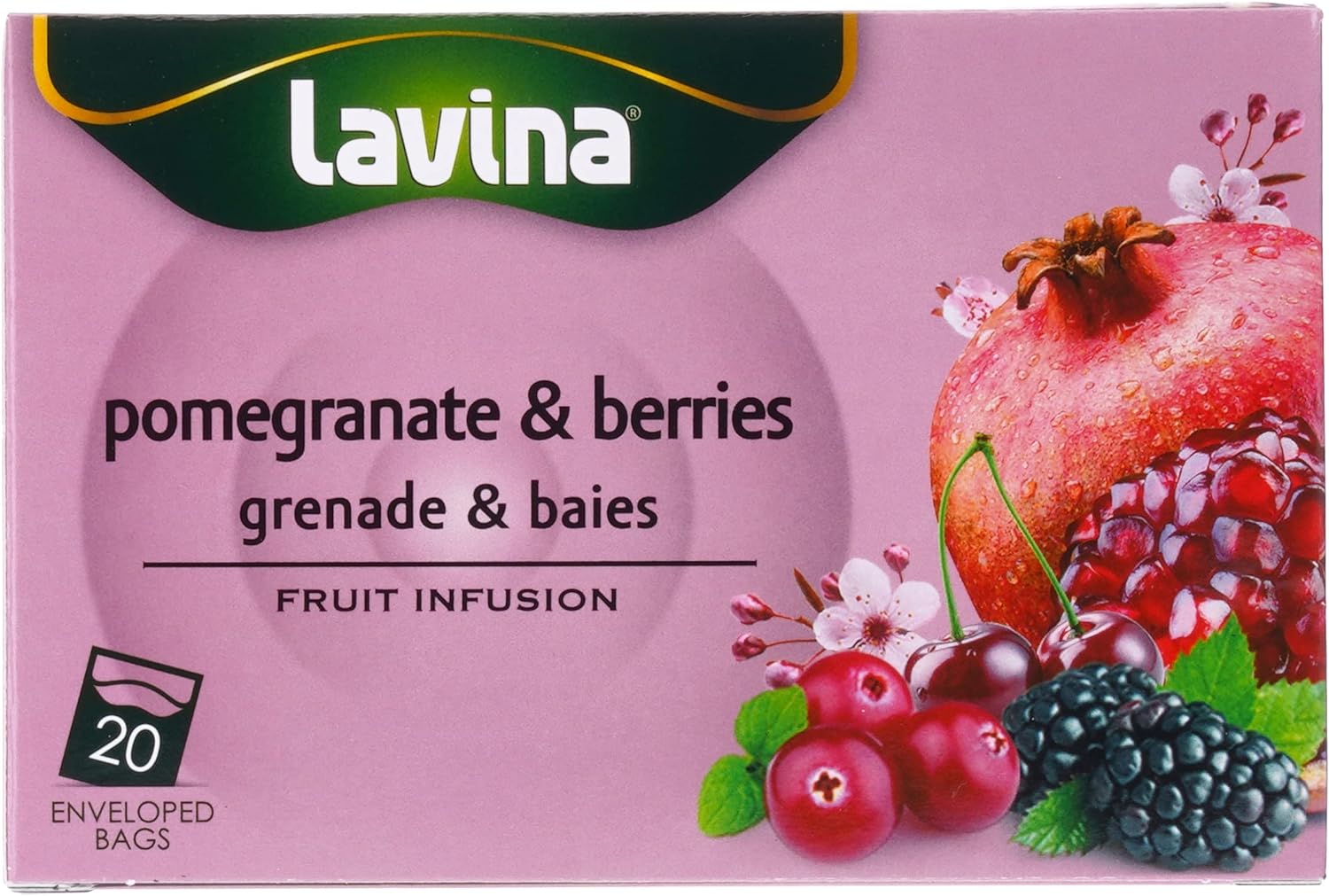 Lavina Pomegranate And Raspberry Tea Bags, 20 X 2G - Pack Of 1