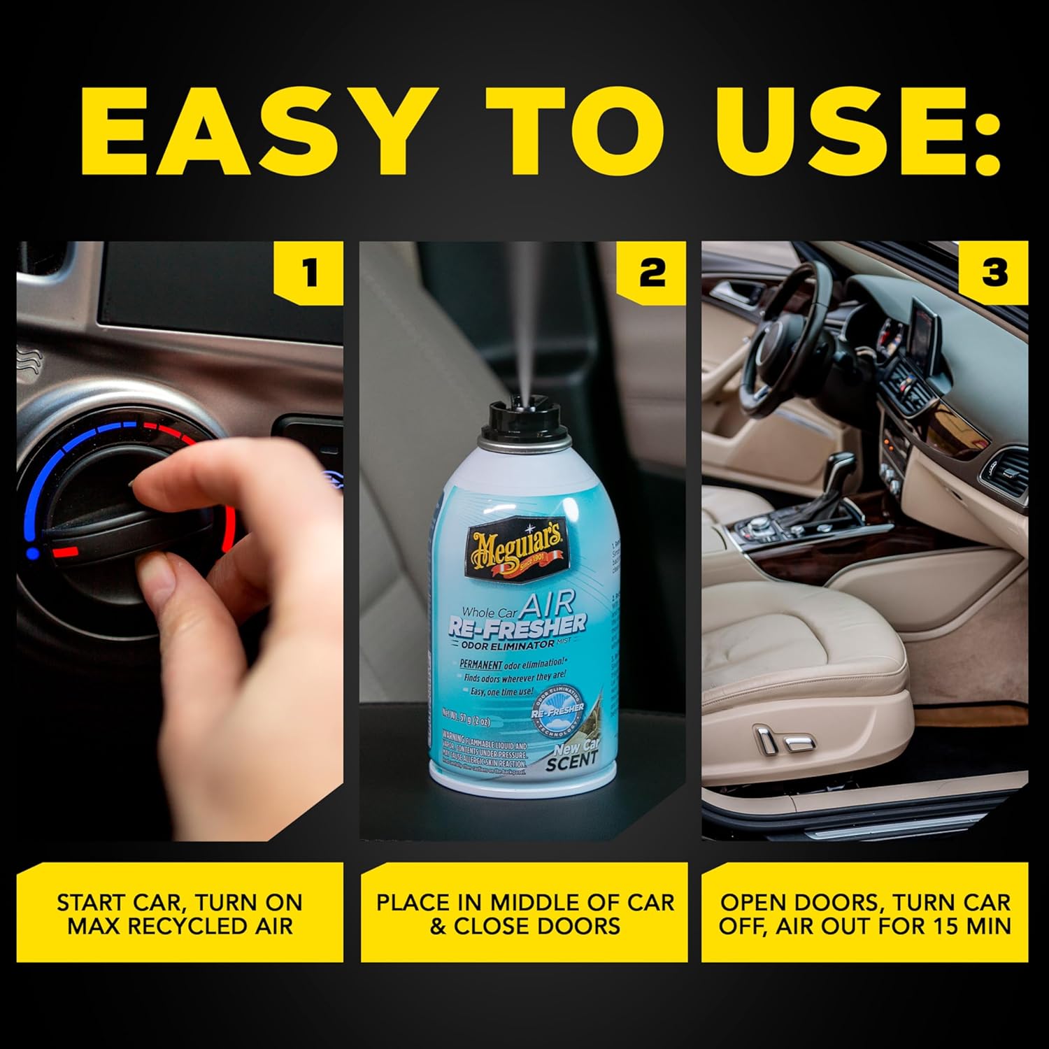 Meguiar's Car Air Freshener/Odor Eliminator 57G/2 Oz, G16402EU