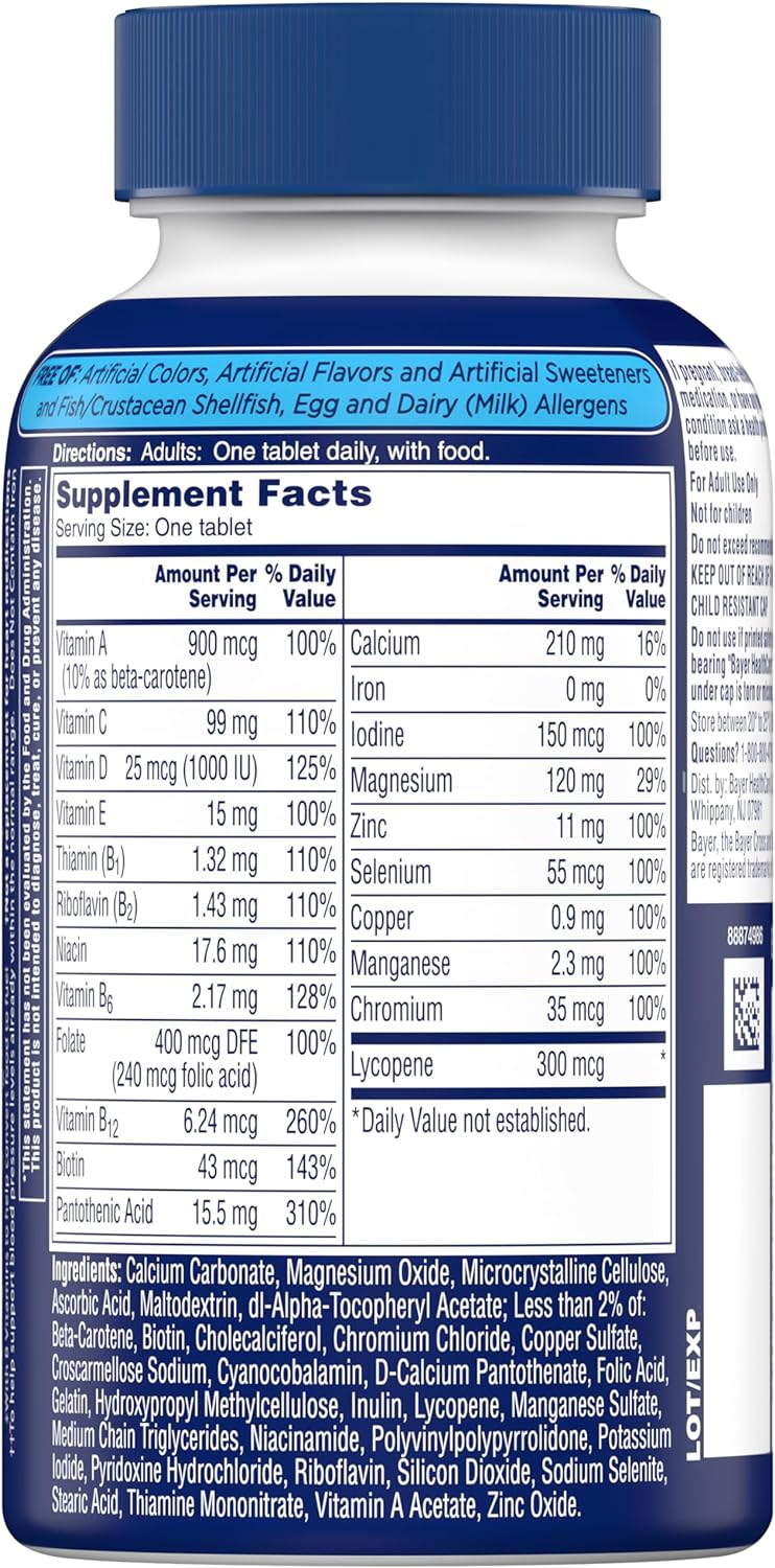 One A Day Men’s Multivitamin, Supplement with Vitamin A, Vitamin C, Vitamin D, Vitamin E and Zinc for Immune Health Support, B12, Calcium & More, 200 Count