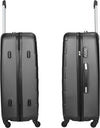 Senator Hard Shell Luggage Set Lightweight 3-Piece ABS Luggage Sets with Spinner Wheels 4 A207 (Set of 3, Black)