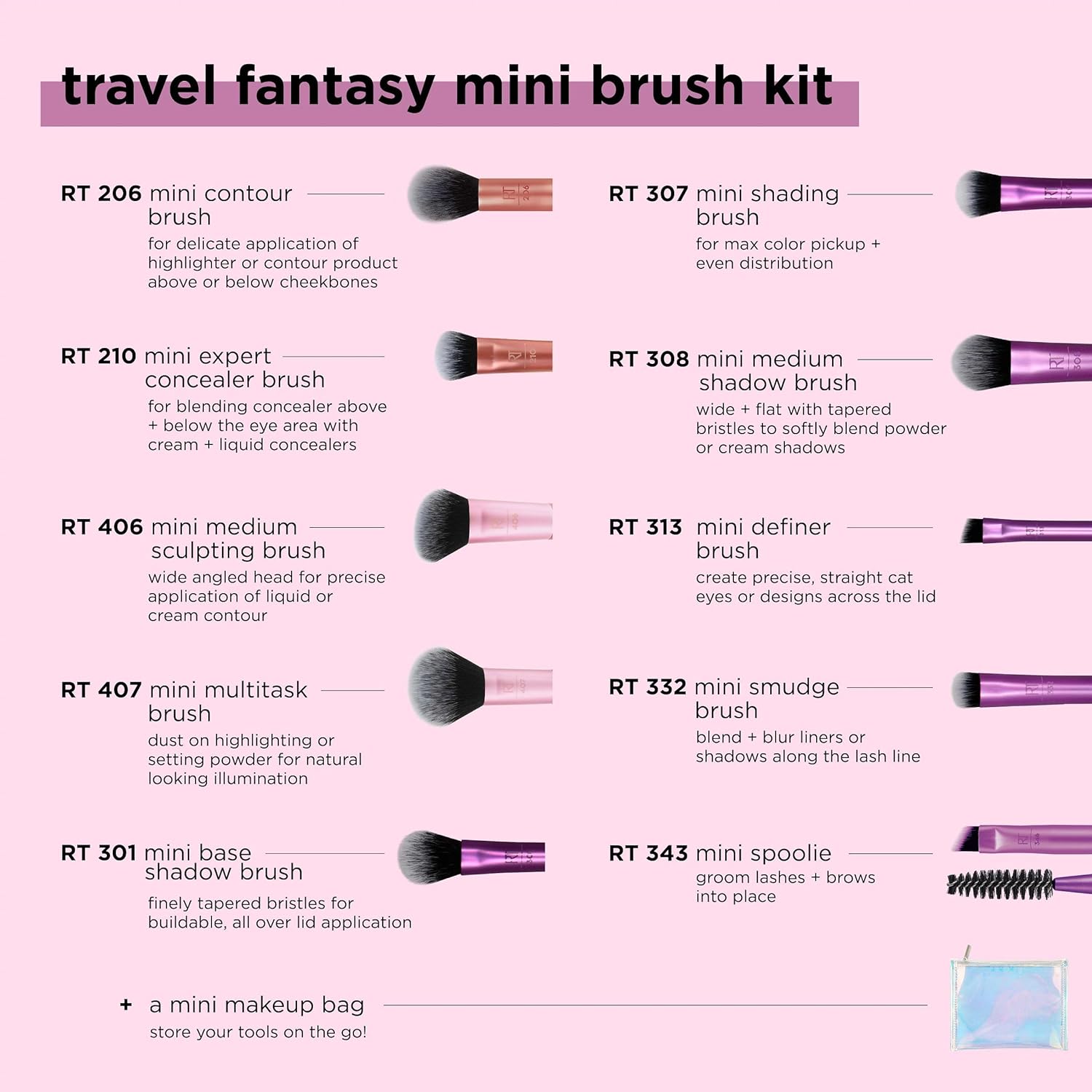 Real Techniques CH RT Travel Fantasy Mini Brush Set