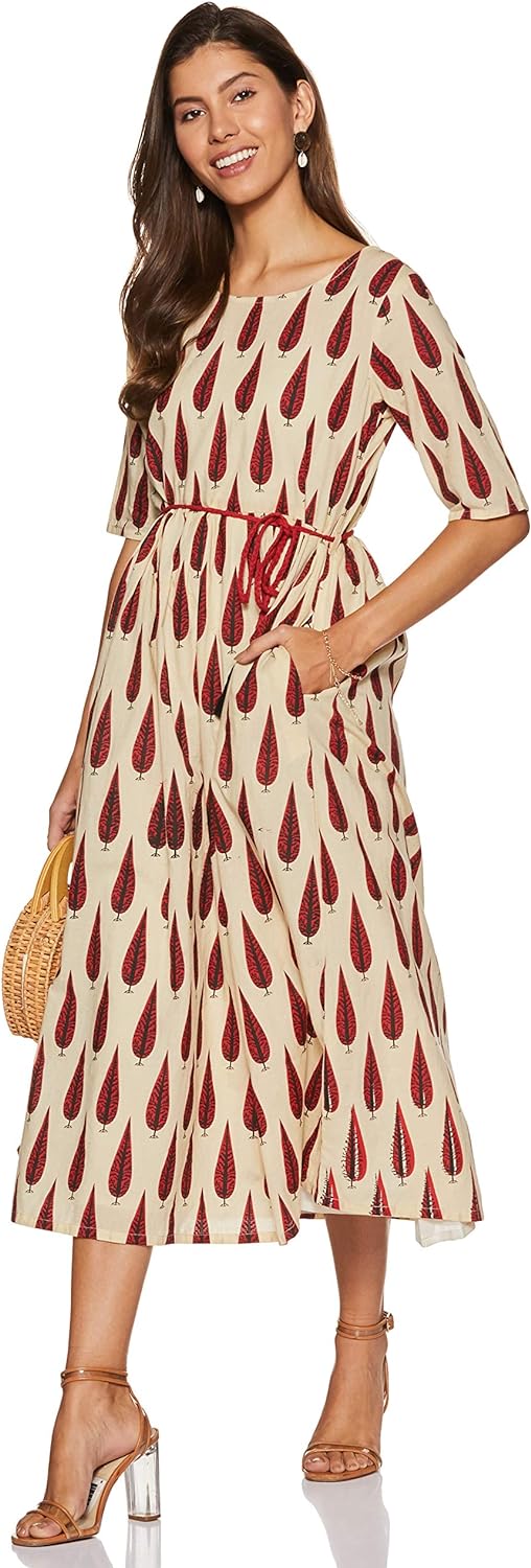 Myx Women's Cotton Ethnic Regular Fit Kurta Dress