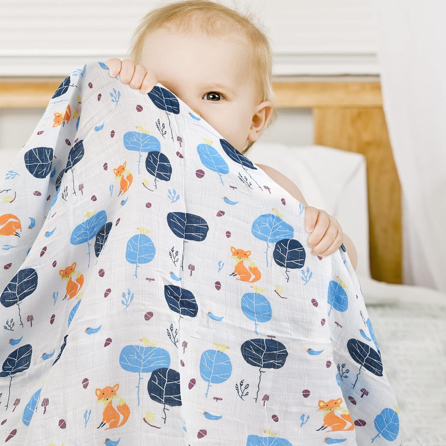 Baby Swaddle Blankets Bamboo Swaddle Blanket Breathable and Skin-Friendly 2 Pack Baby Swaddling Large 47 x 47 inches Wrap for Baby Boys and Girls Infant Receiving Blankets
