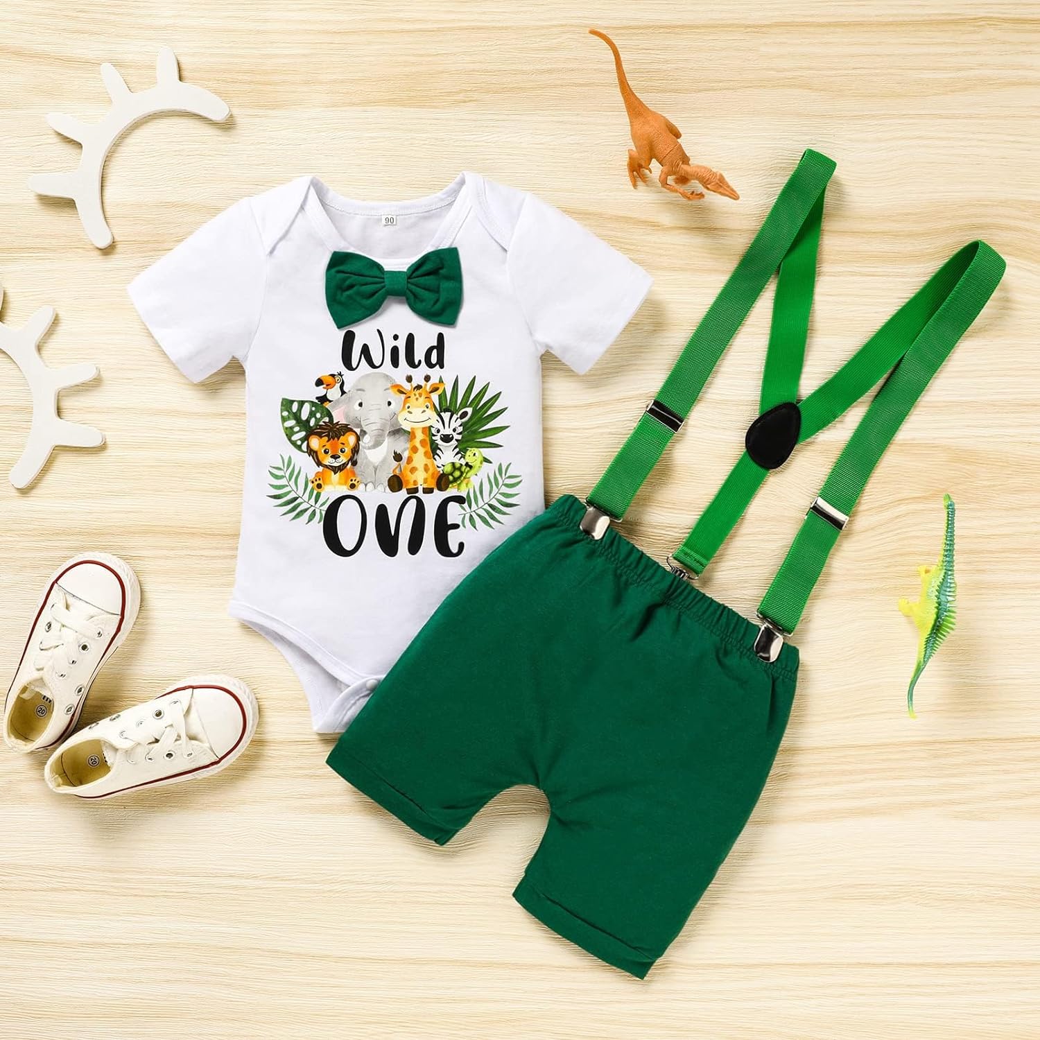 Baby Boy Funny First Birthday Clothes Infant Boy Bow Tie Romper Bodysuit Cake Smash Outfits, 80cm