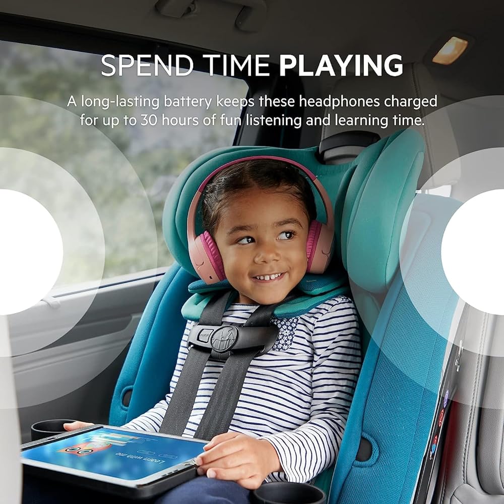 Belkin SoundForm Mini Kids Wireless Headphones with Built in Microphone, On Ear Headsets Girls and Boys For Online Learning, School, Travel Compatible with iPhones, iPads, Galaxy and more - Blue