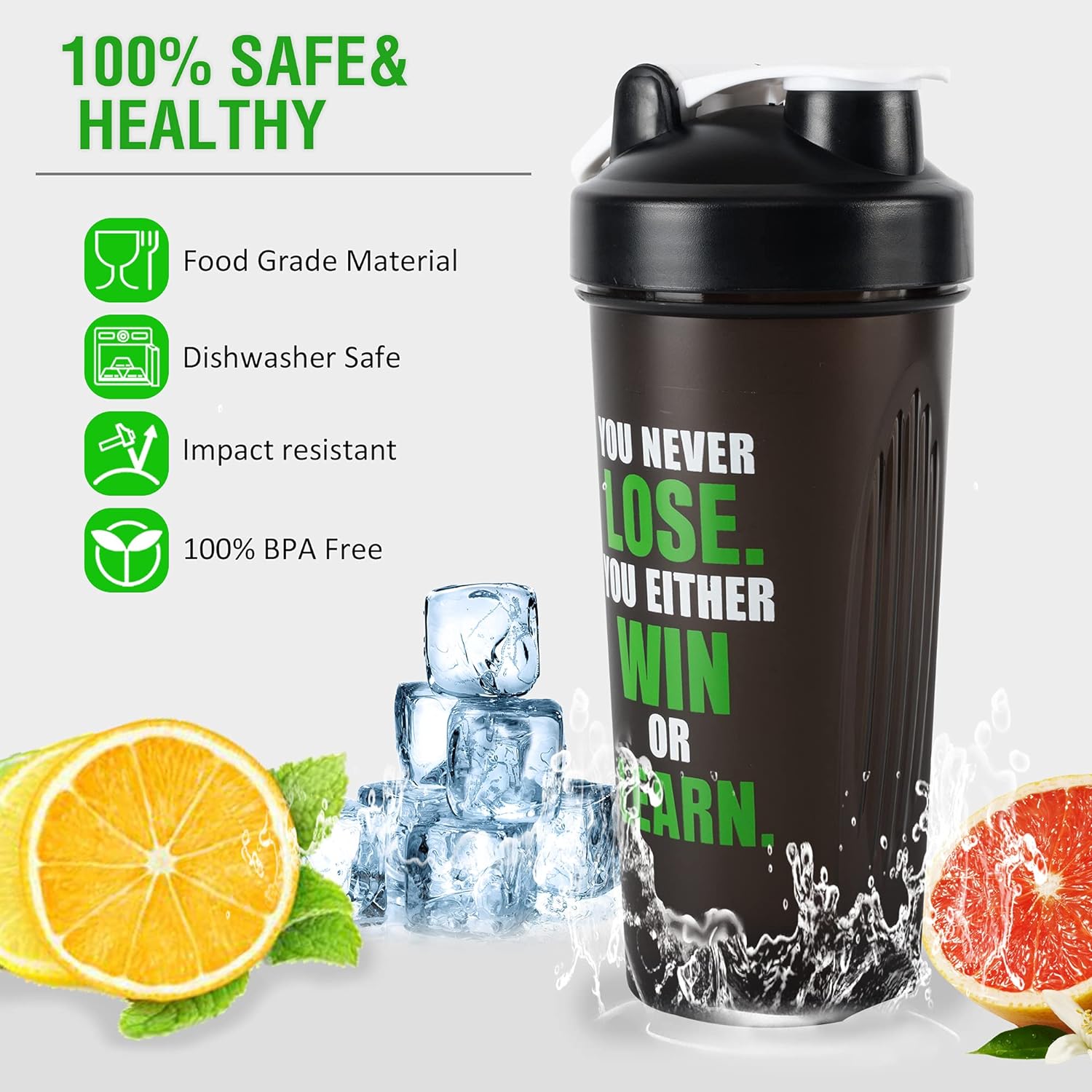 Shaker Bottle for Protein Mixes 20 OZ BPA-Free Leak Proof Mixer Cup Sports Gym Fitness