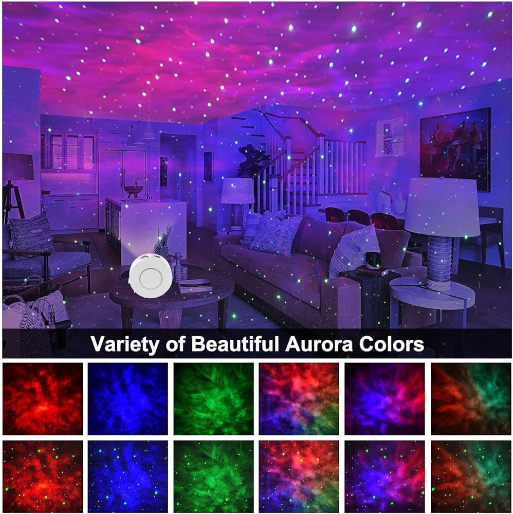 Immver Galaxy Star Projector, Smart WiFi App/Voice Control, 3D LED Galaxy Projector Night Light with Nebula, Compatible with Google Assistant, RGB Dimmable, Timing, for Kids Bedroom Party Decor