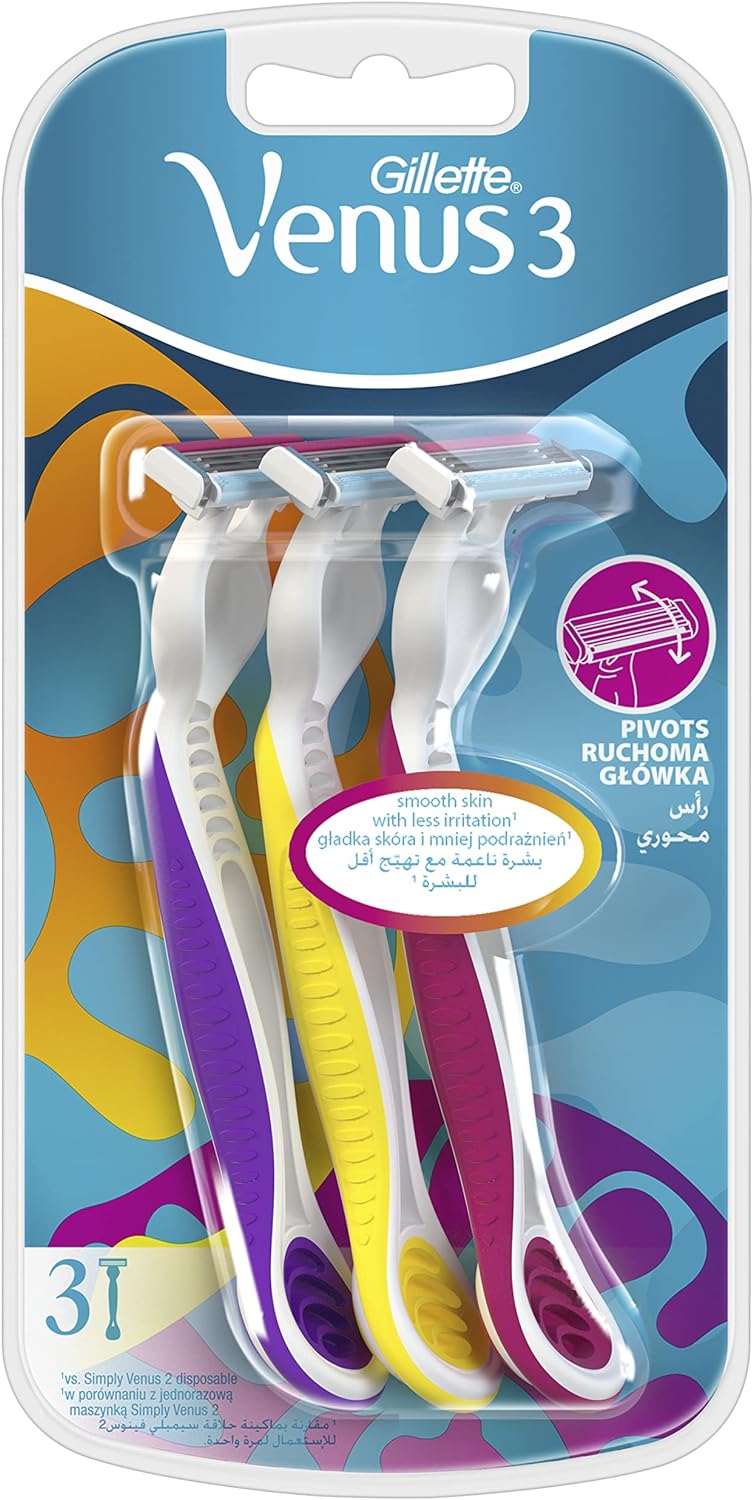 GILLETTE SIMPLY VENUS 3BLADES DISP4+1PCS (WOMEN PINK)