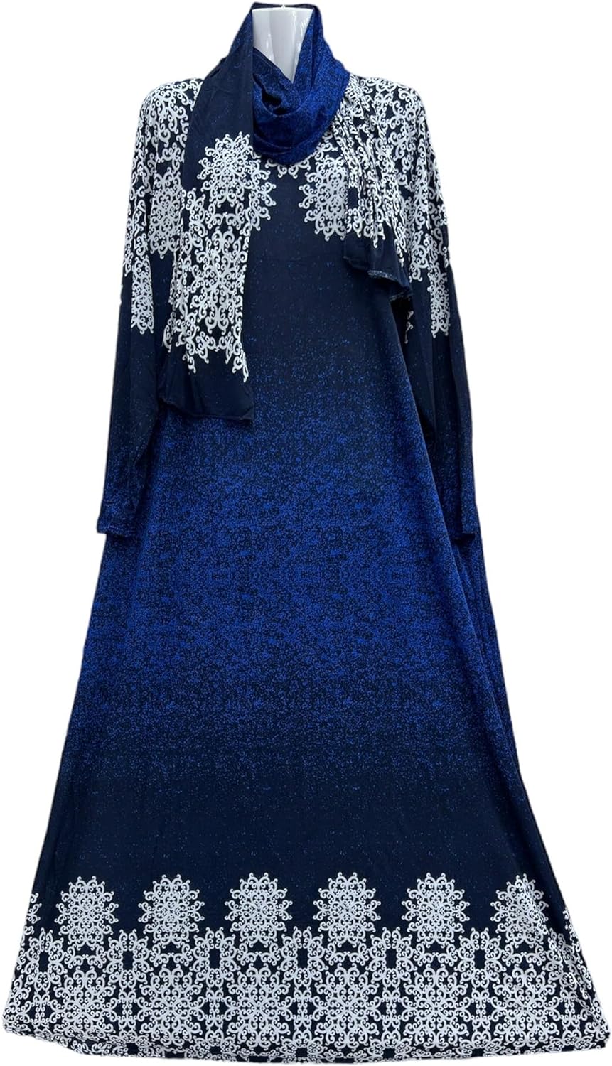 FindsCorner - Tarha Abaya Prayer Dress Prayer Dress for Muslim Women, Soft Breathable Elastic Super Comfy Clothe Material (Navy Blue), One Size