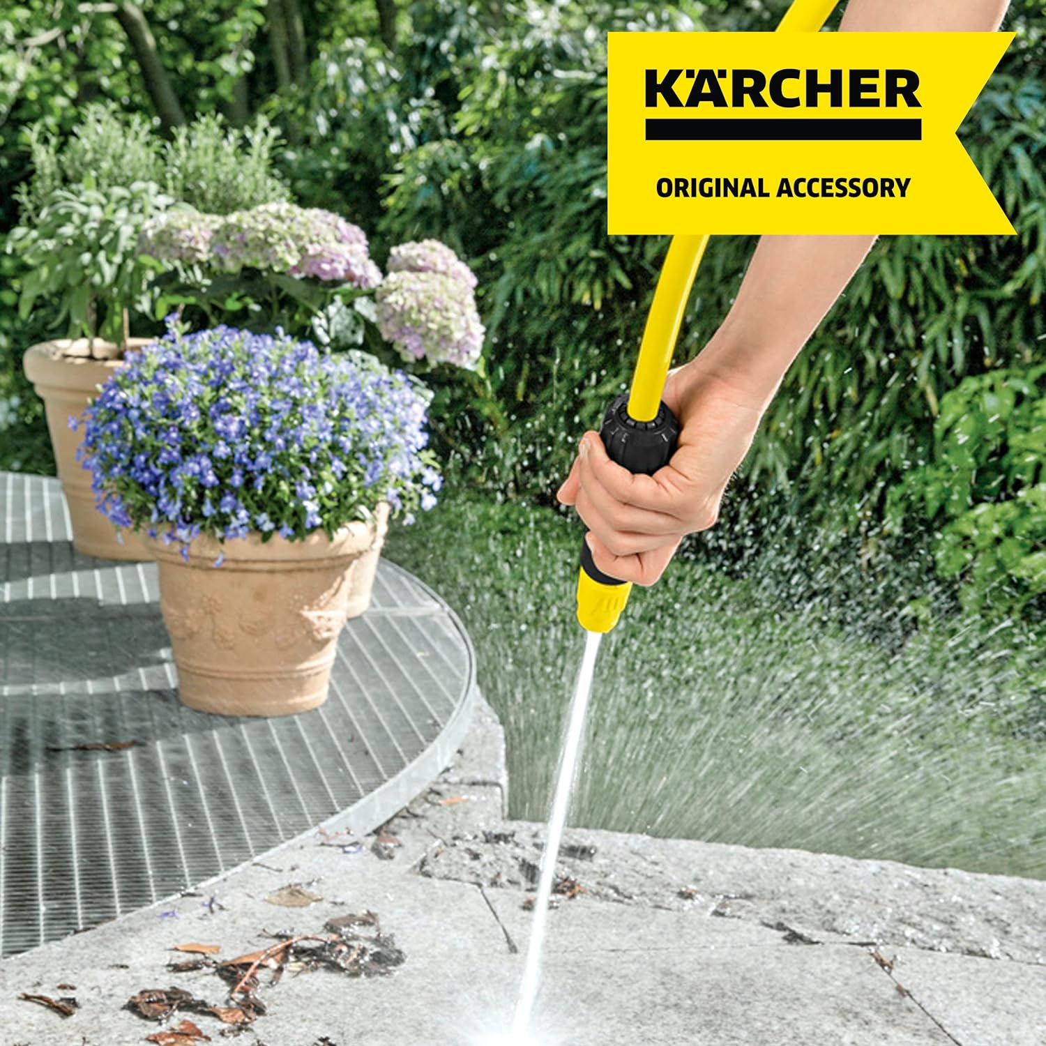 Karcher - Nozzle Set, Includes Spray Nozzle, 2 universal connectors (one with aqua-stop)and tap adaptor, Works with all other brands