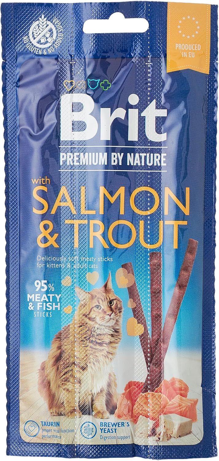 Brit Premium by Nature Cat Sticks with Salmon & Trout, 3pcs