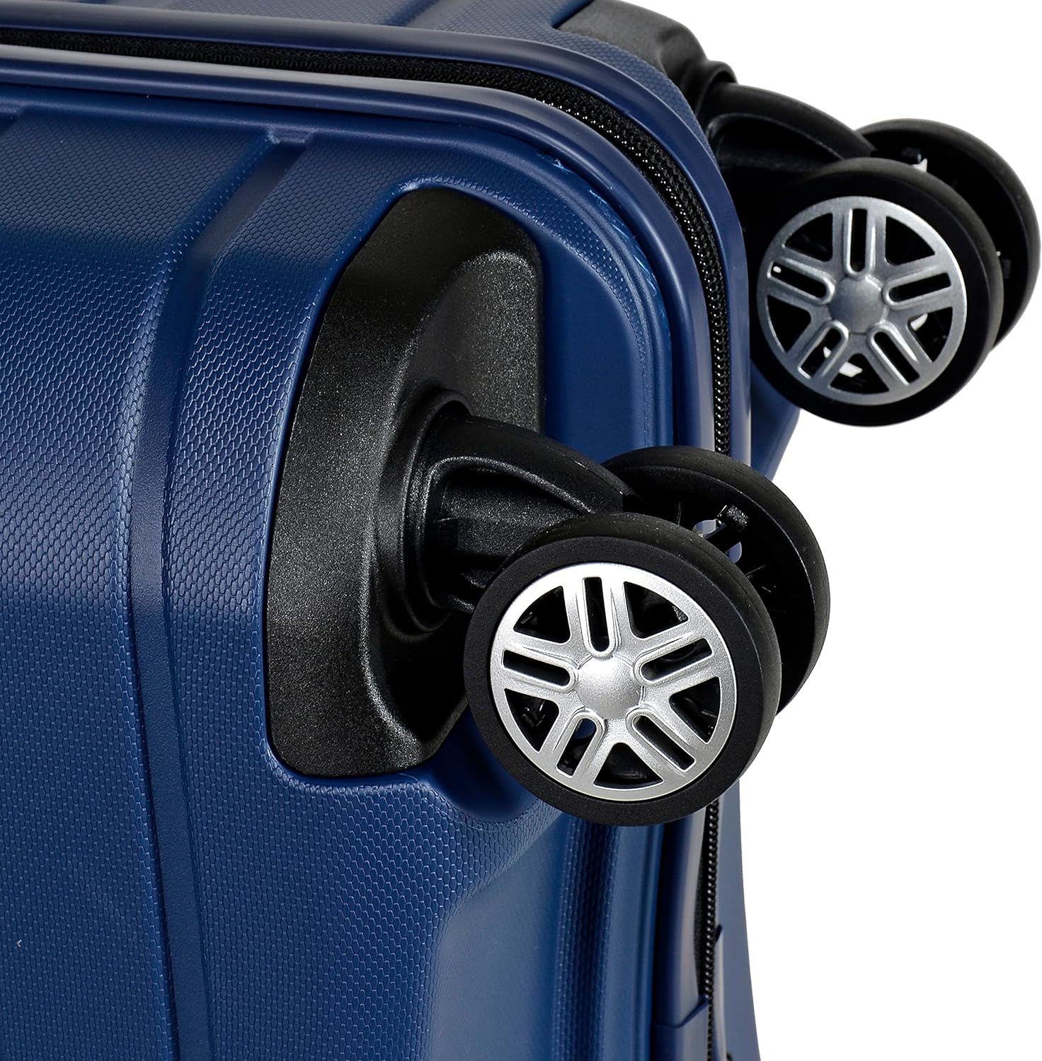 Eminent Suitcase Hard Shell Luggage Lightweight Polypropylene Quiet Double Wheels TSA Lock B0011 (Checked Luggage 24-Inch, Dark Blue)